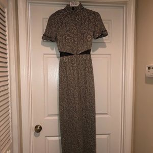 Night Way Collections Gold and Black Maxi Dress